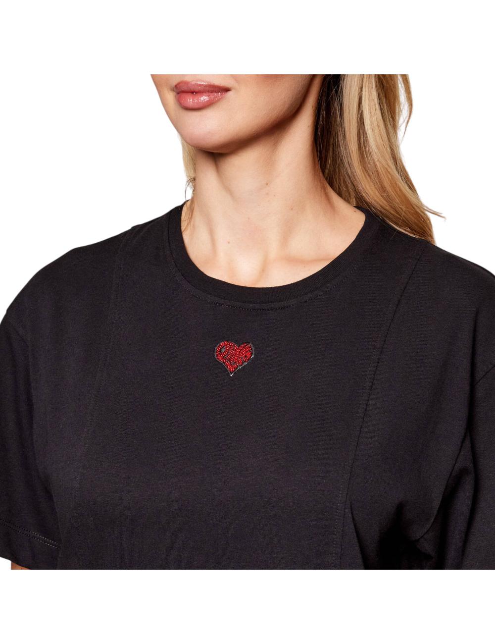 Pinko t-shirt nera con cuore