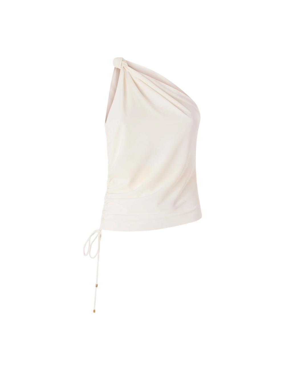 Pinko white one-shoulder...