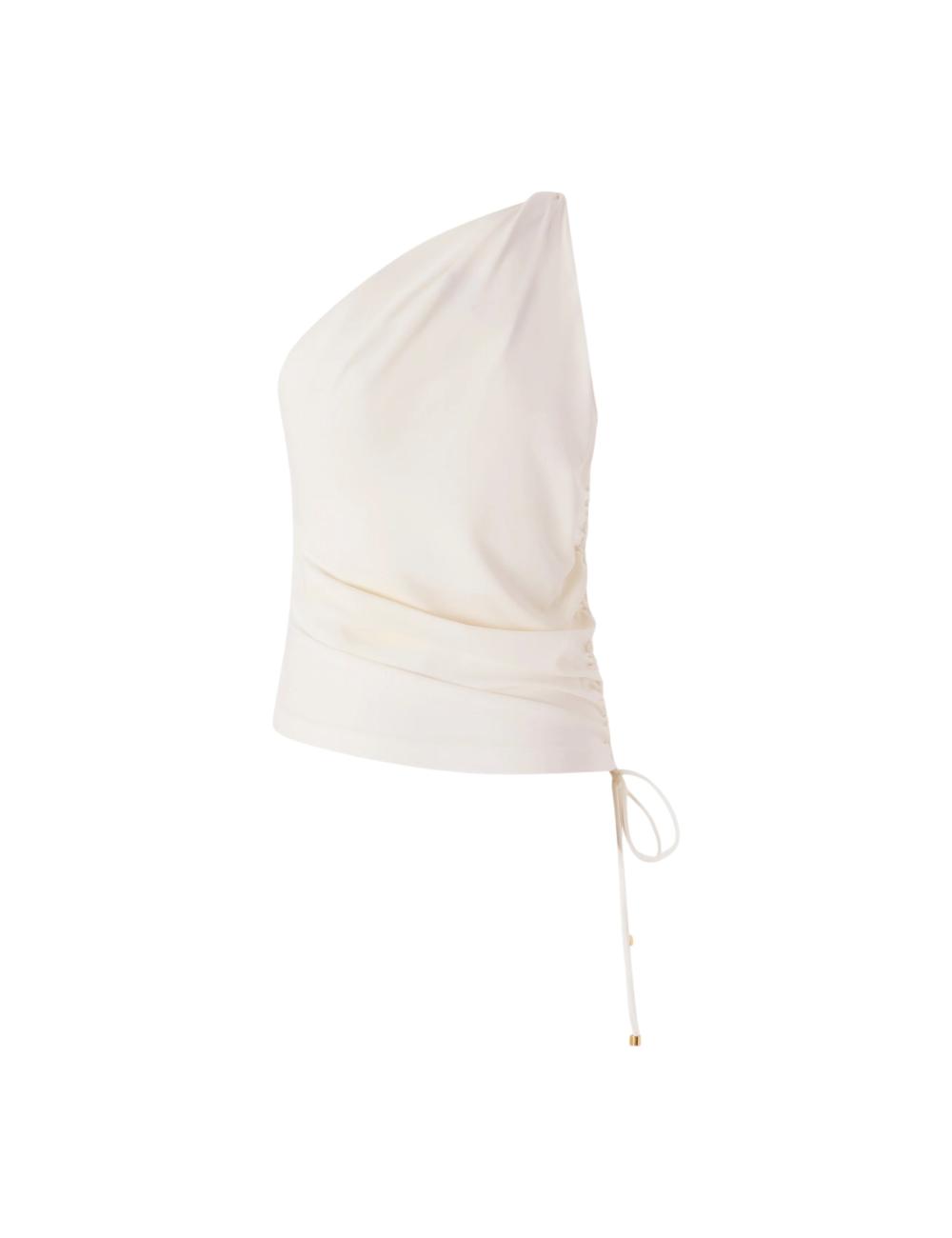 Pinko white one-shoulder...