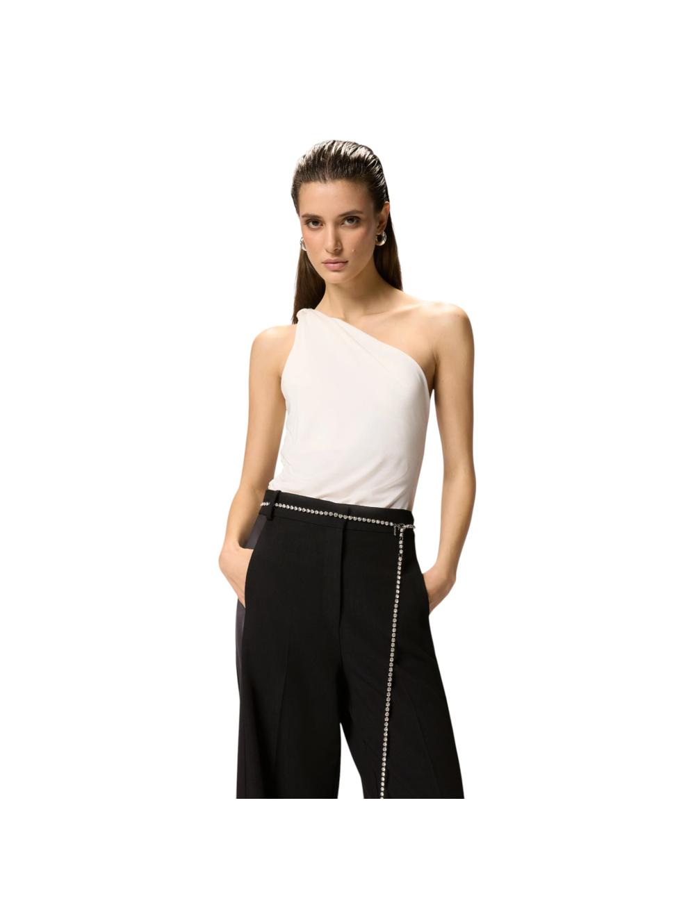 Pinko white one-shoulder...