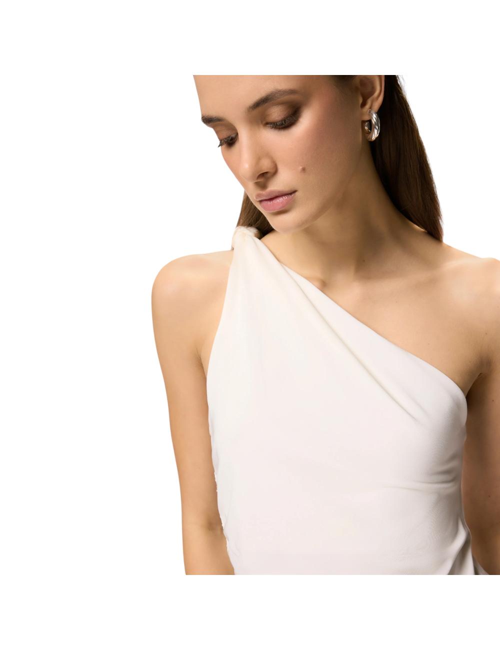 Pinko white one-shoulder...