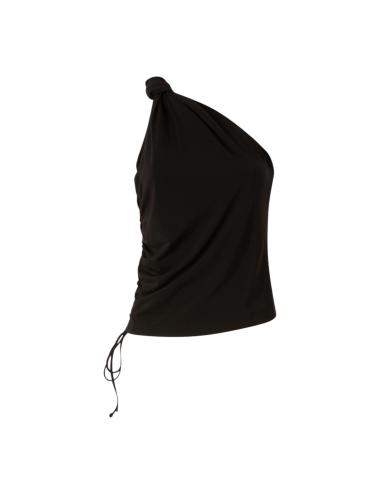 Pinko black one-shoulder top with knot