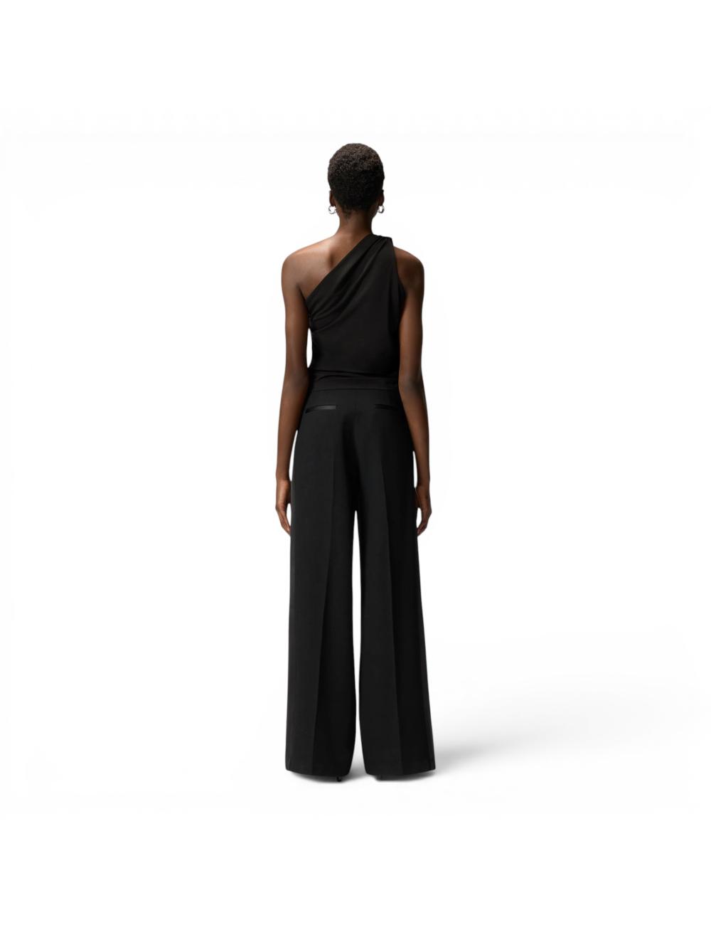 Pinko black one-shoulder top with knot