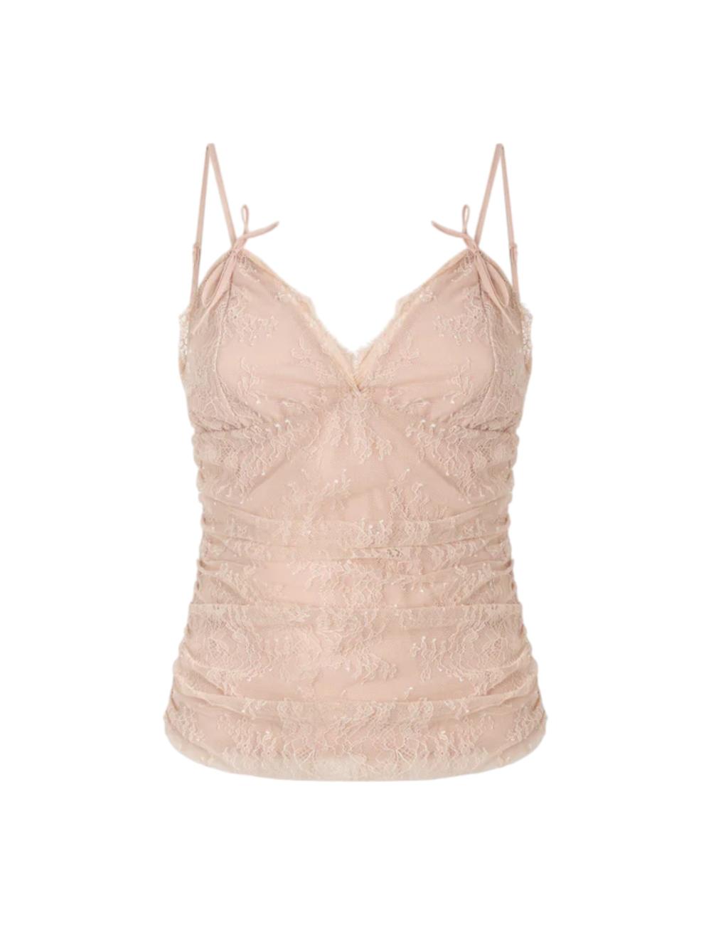 Pinko top rosa in pizzo