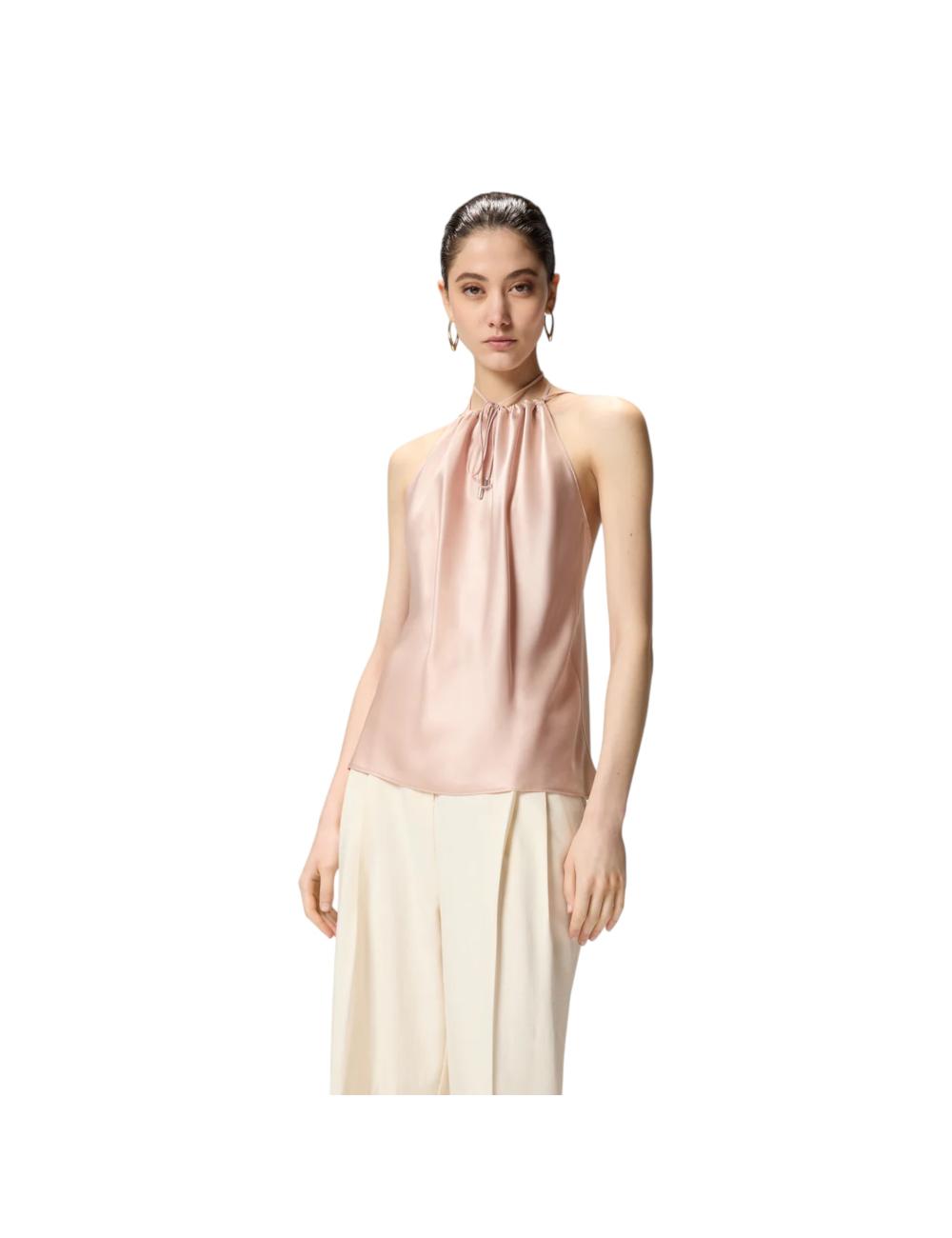 Pinko top satin rosa