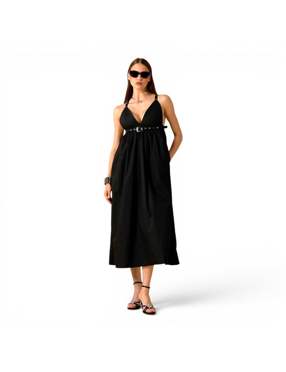 NoSecrets long dress with belt and studs