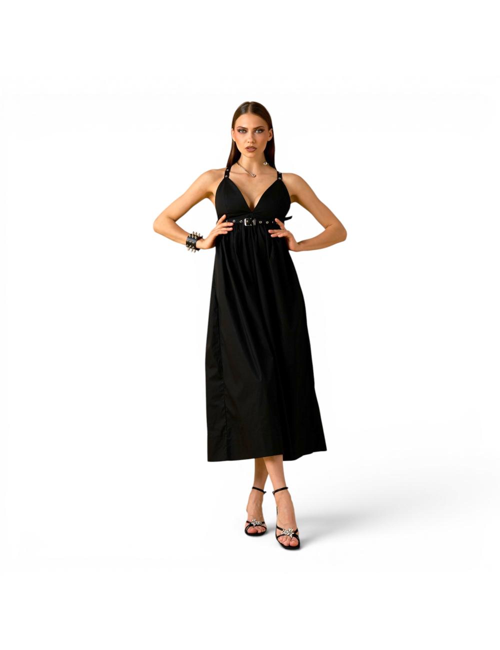 NoSecrets long dress with belt and studs