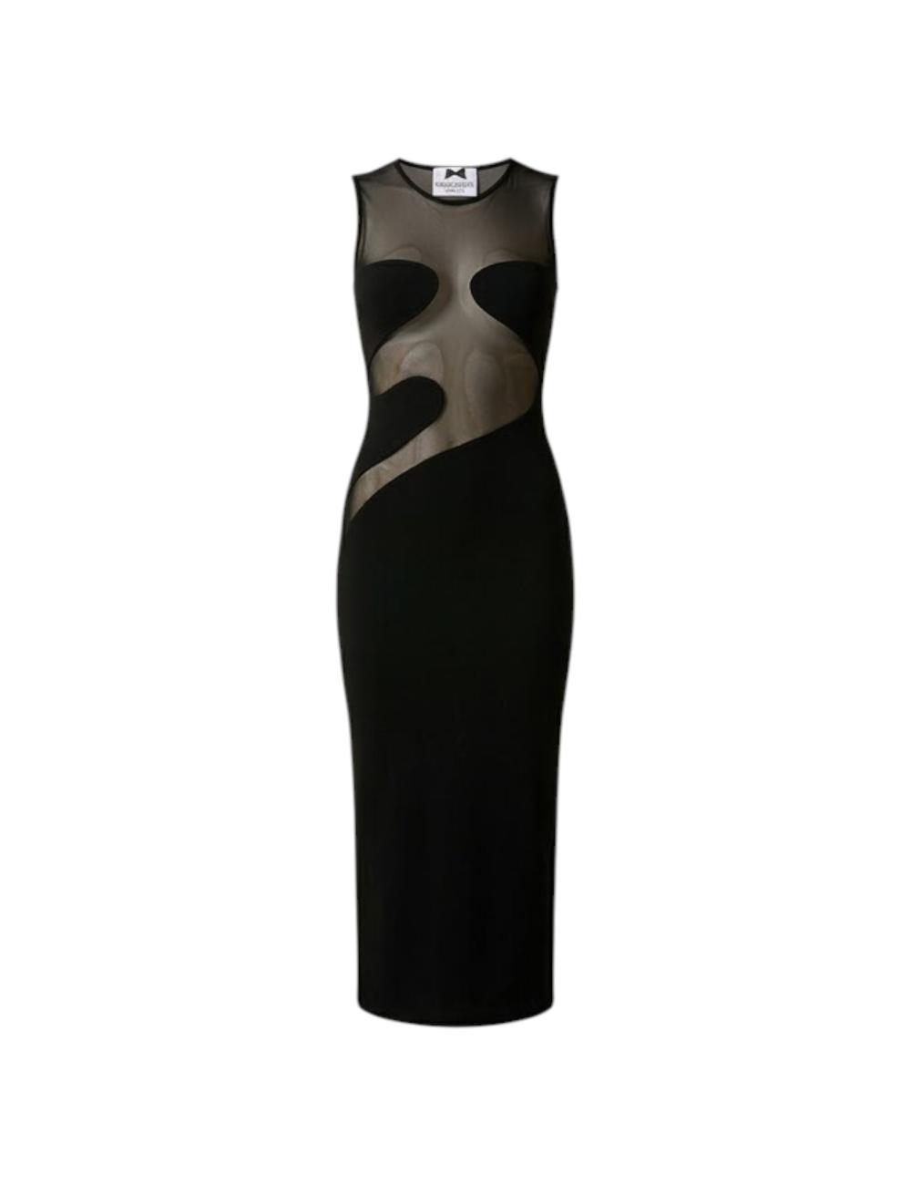 NoSecrets long black dress with transparencies