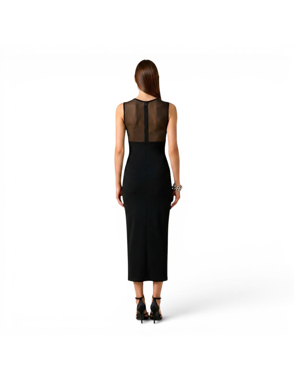 NoSecrets long black dress with transparencies