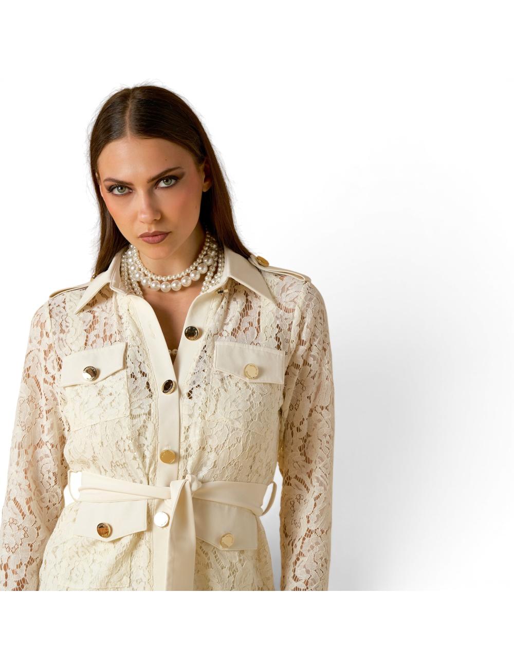 NoSecrets lace safari jacket