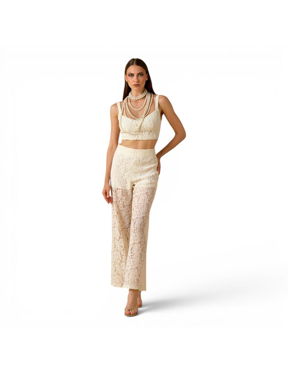 Nosecrets ivory lace trousers