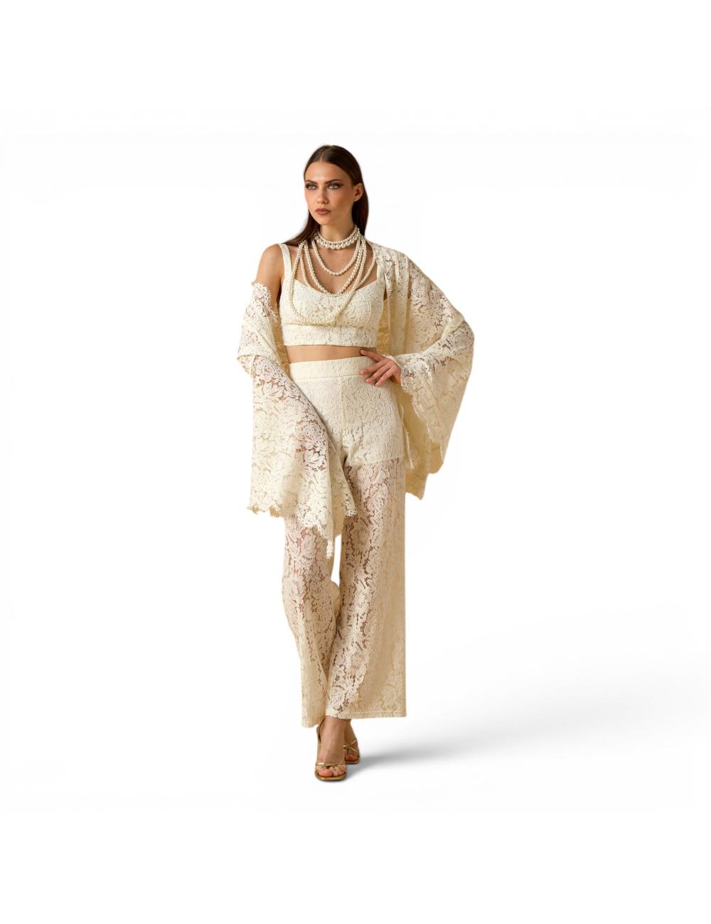 Nosecrets ivory lace trousers