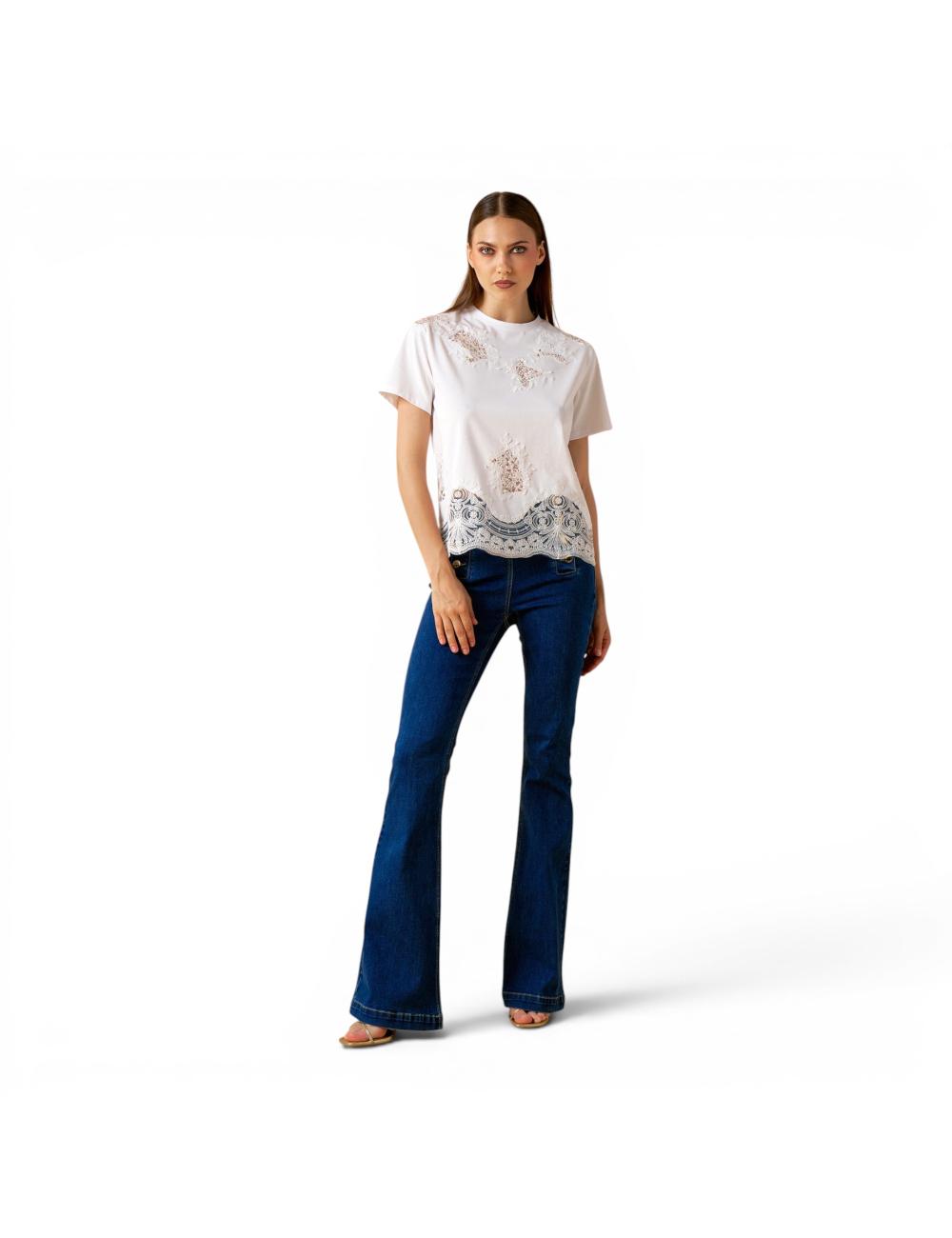 Nosecrets white t-shirt with lace