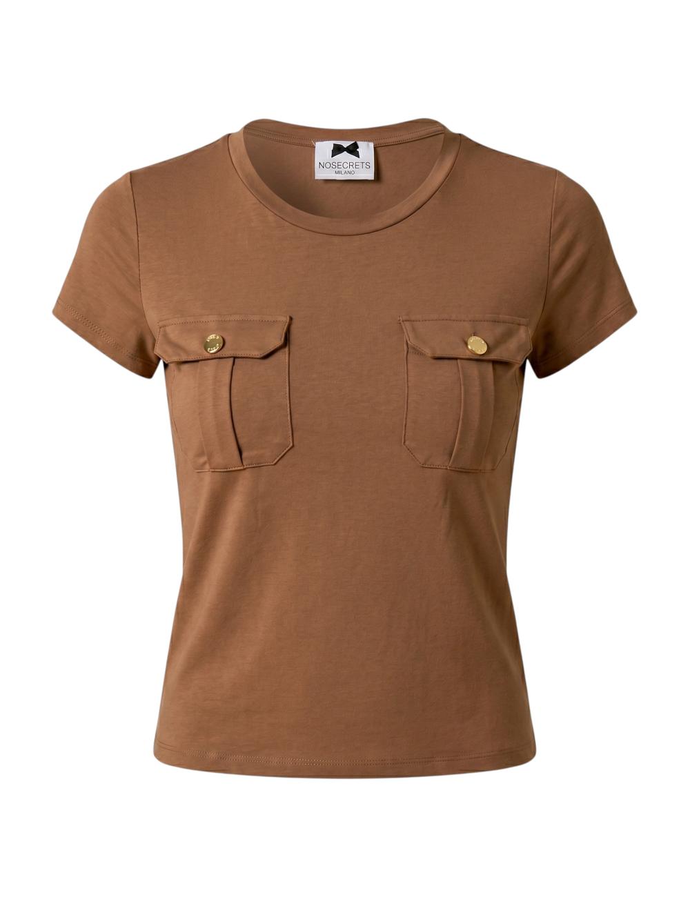 NoSecrets brown t-shirt with breast pockets