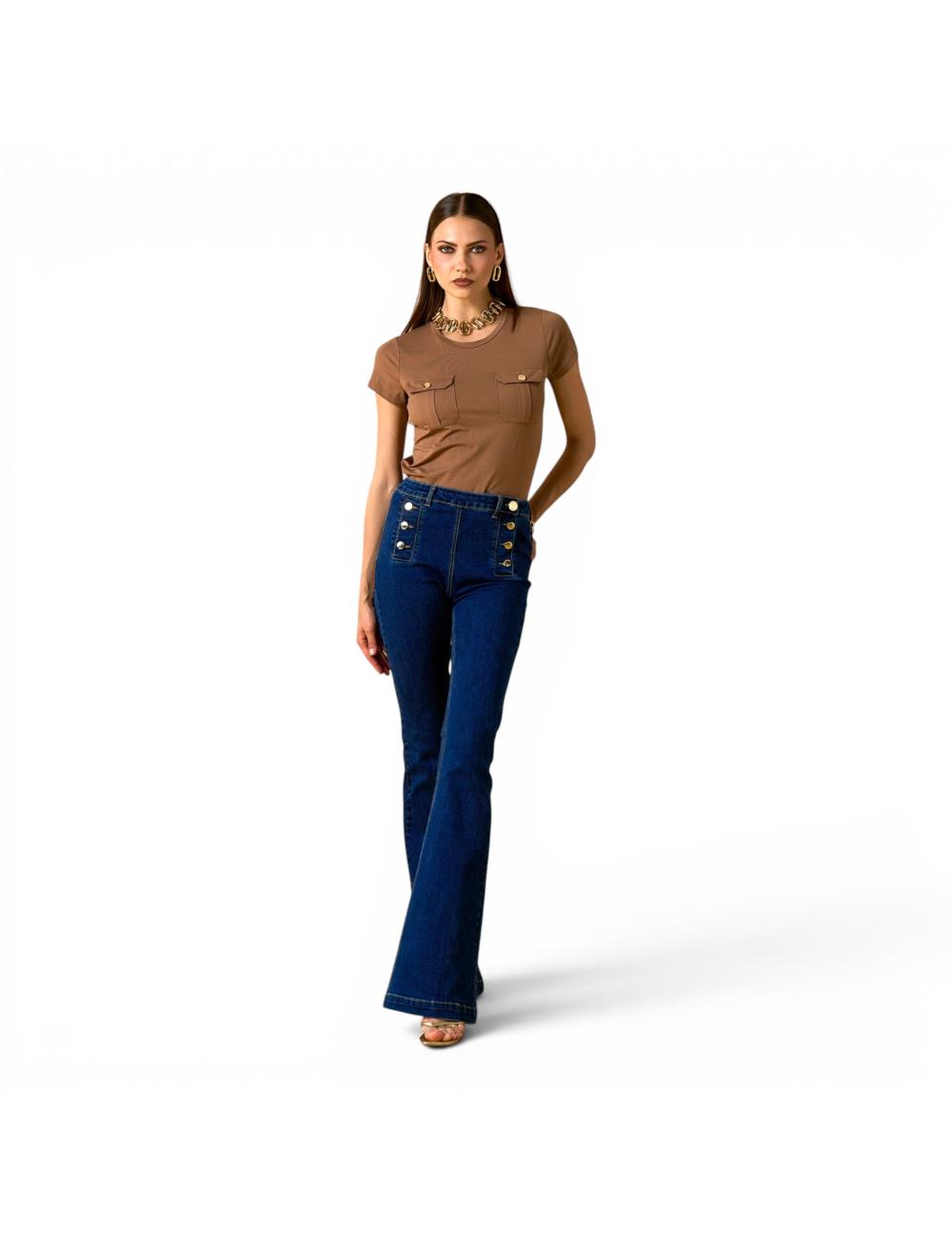 NoSecrets brown t-shirt with breast pockets