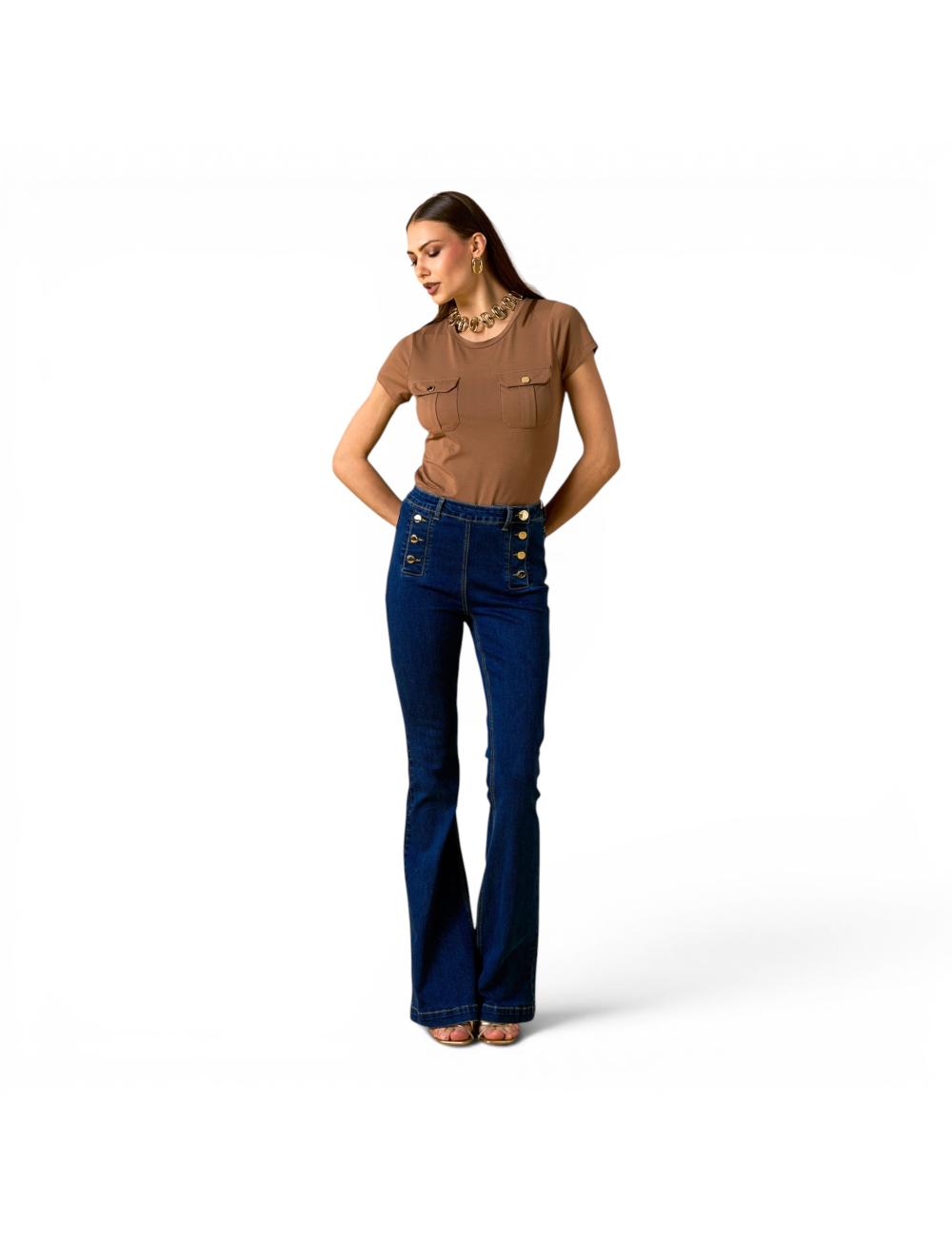 NoSecrets brown t-shirt with breast pockets