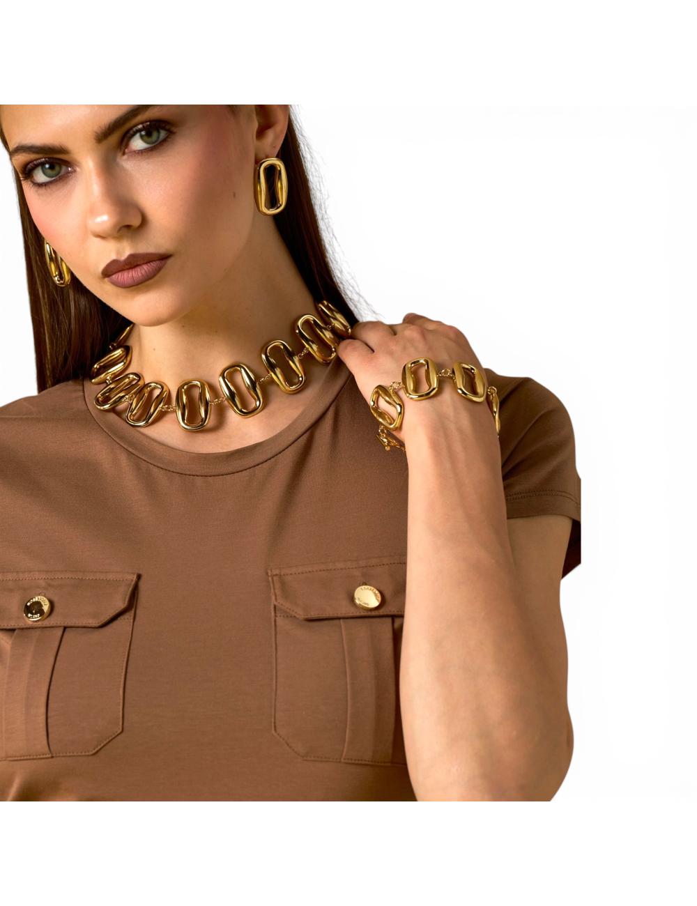 NoSecrets brown t-shirt with breast pockets