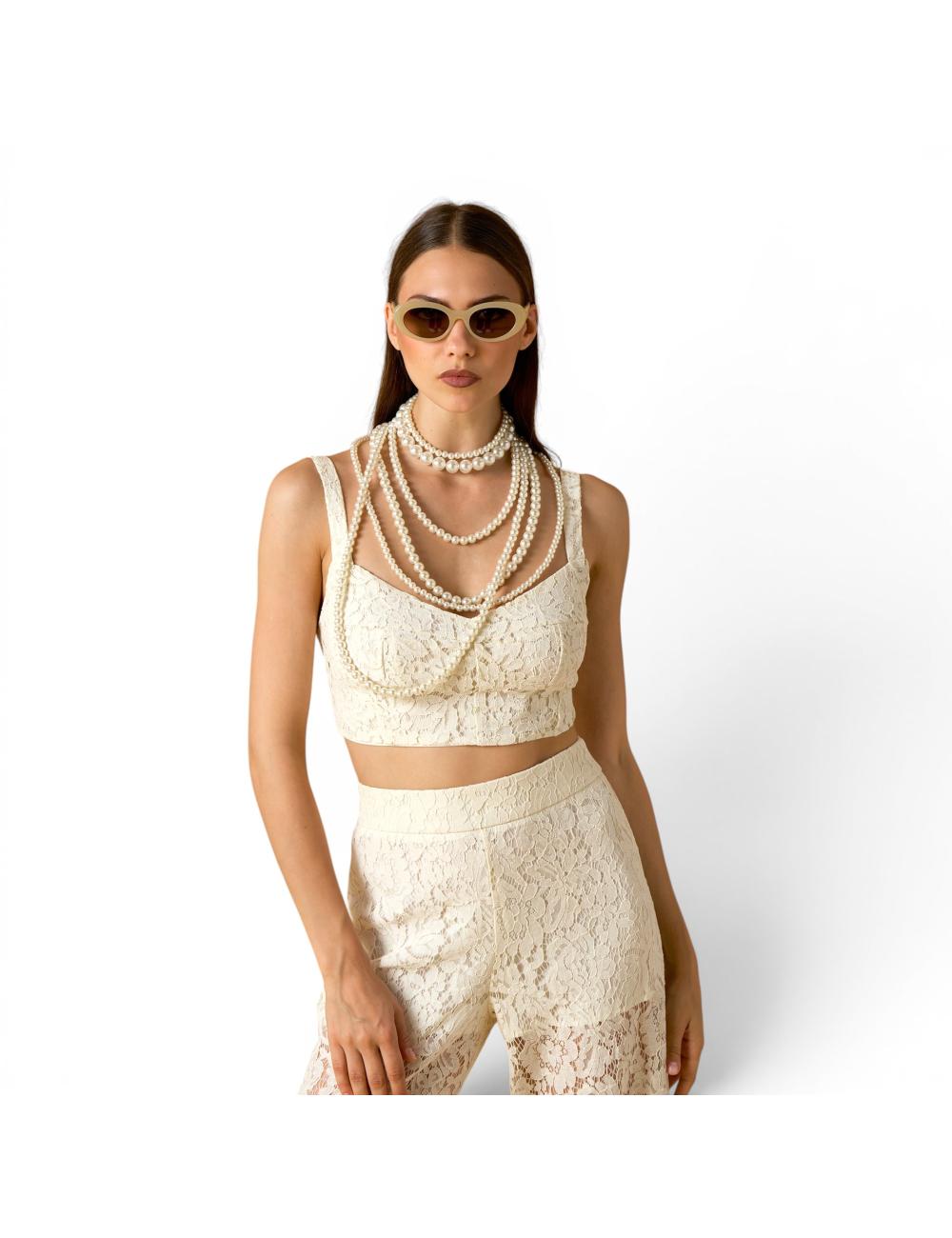 NoSecrets ivory lace top