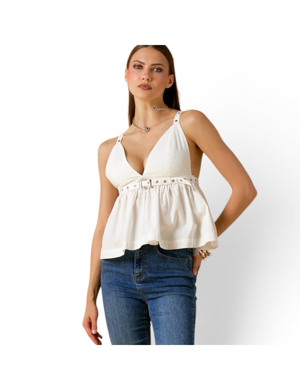 NoSecrets white belted top