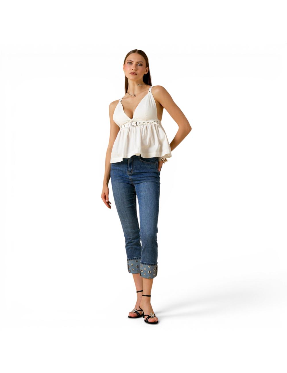NoSecrets white belted top