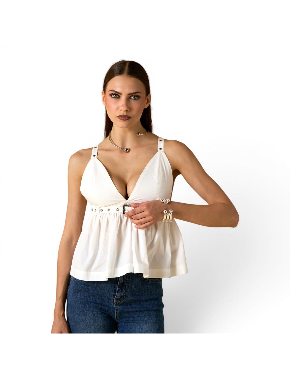 NoSecrets top bianco con...