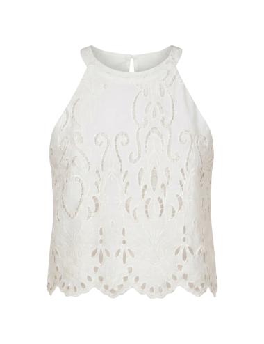 NoSecrets white top with embroidery