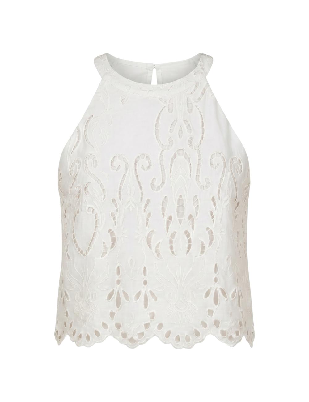NoSecrets white top with embroidery