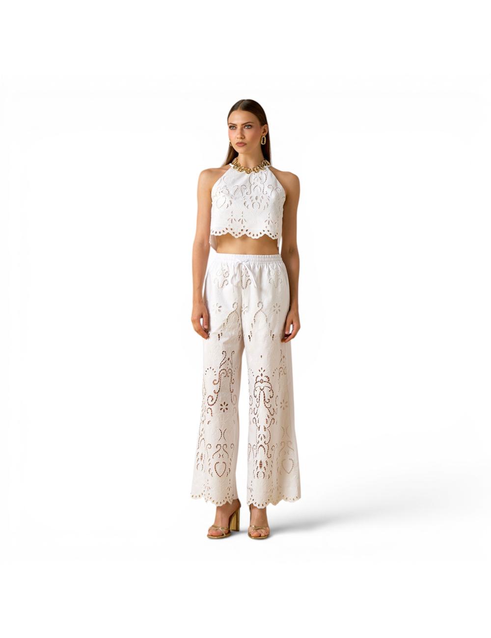 NoSecrets white top with embroidery