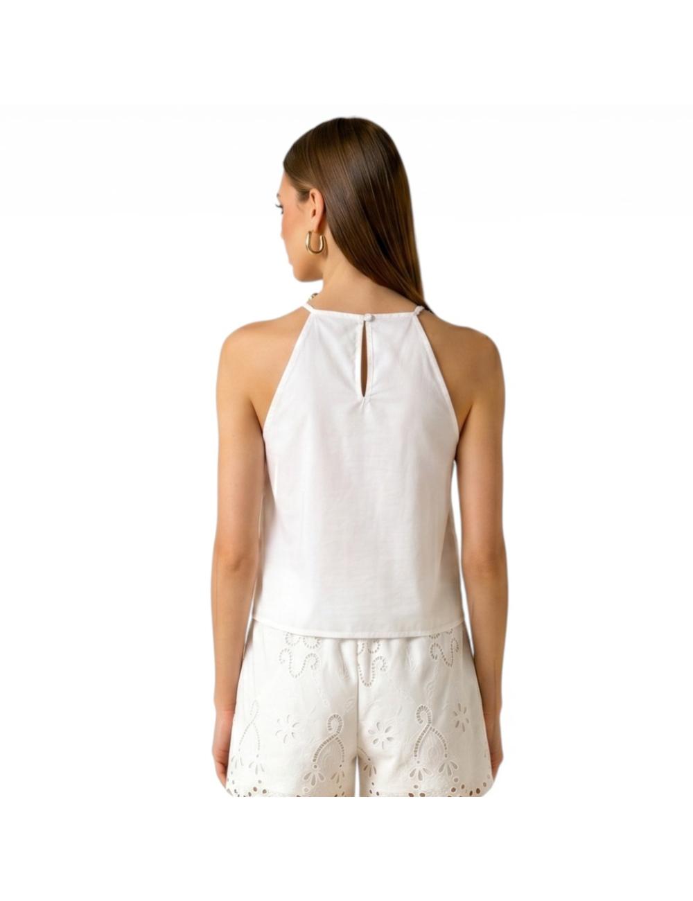 NoSecrets white top with embroidery