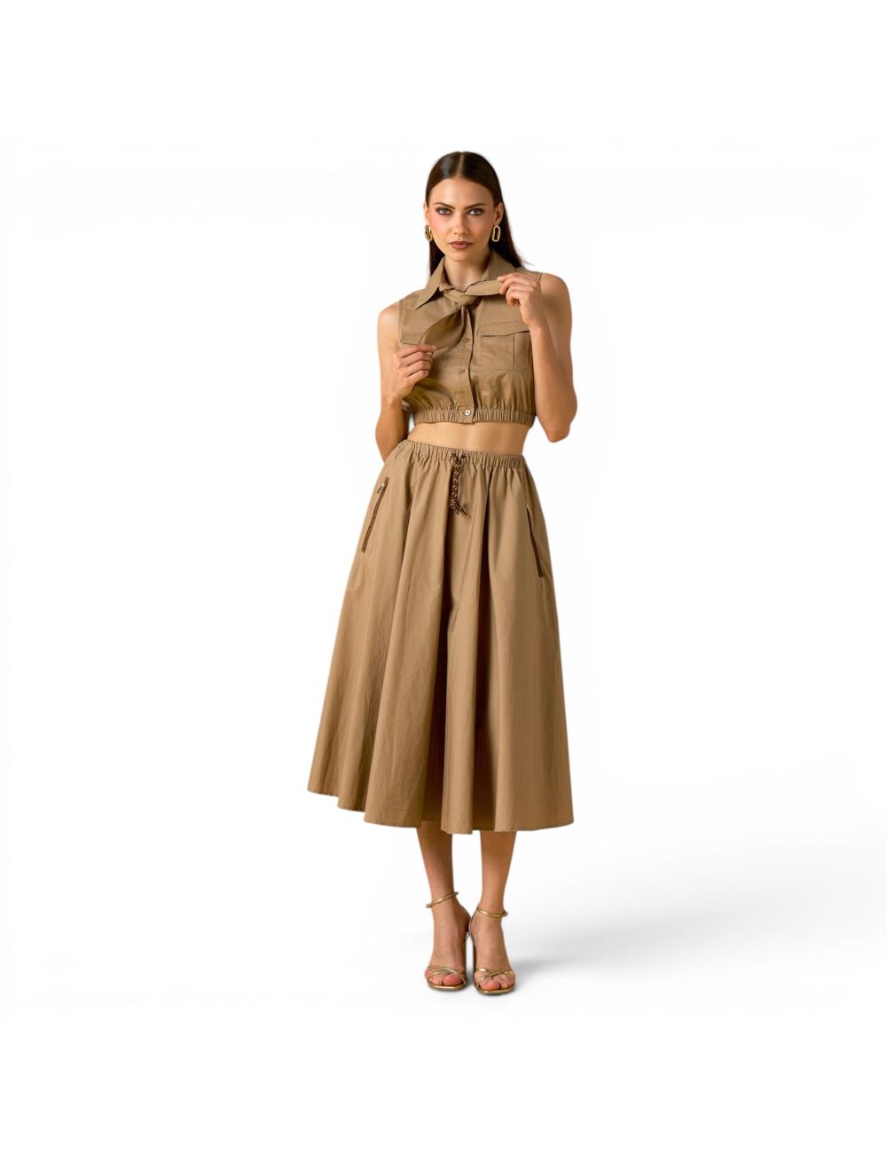 NoSecrets beige crop top