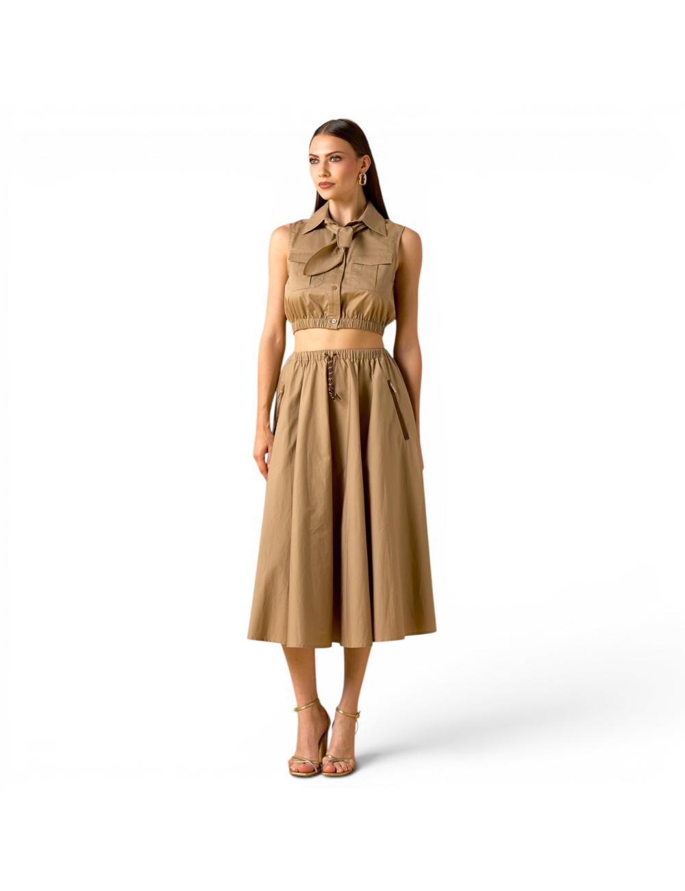 NoSecrets top corto beige