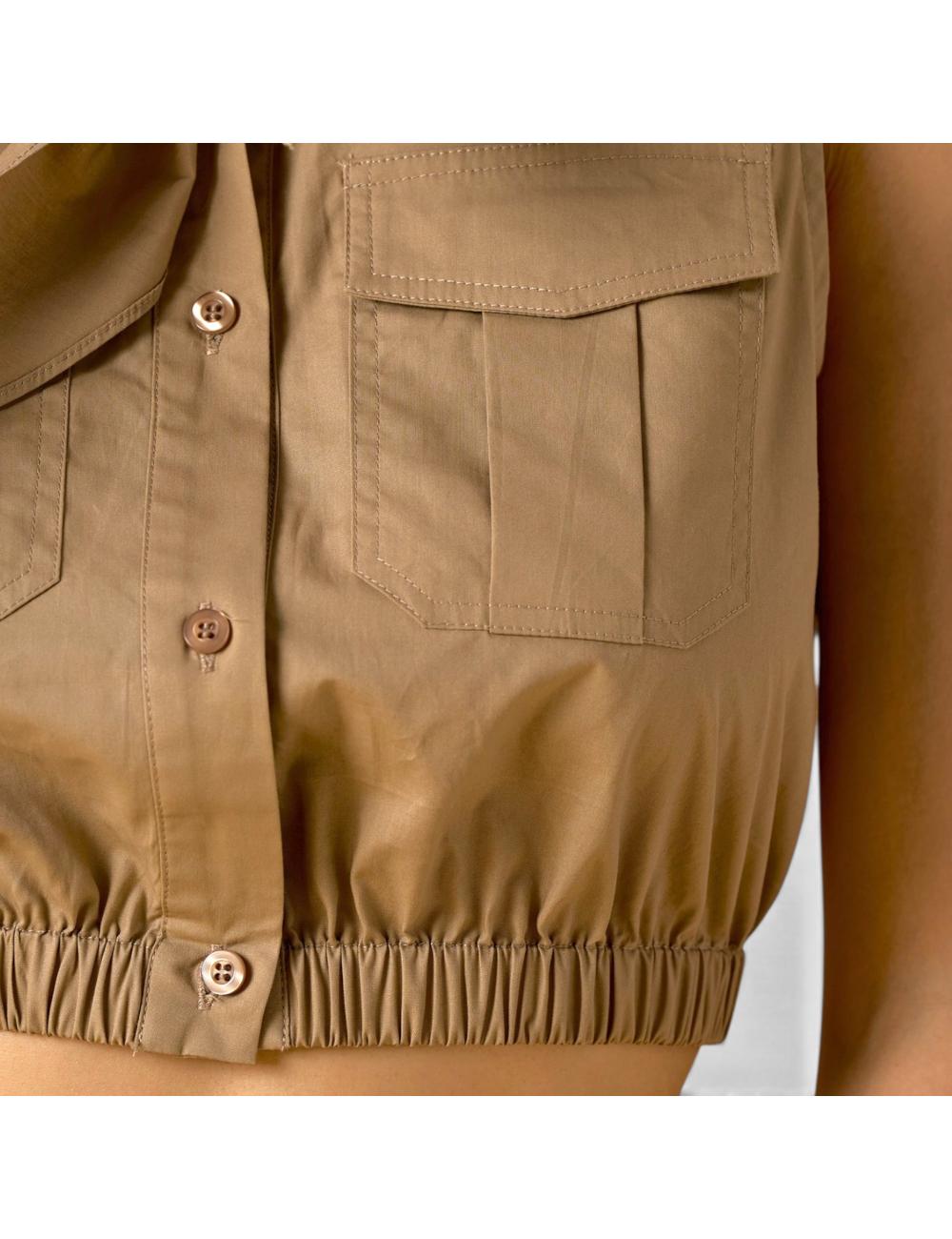 NoSecrets beige crop top