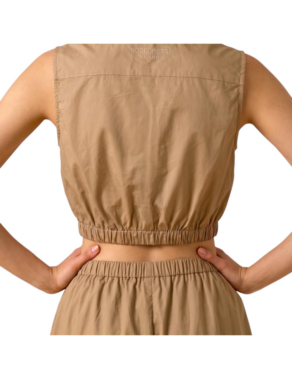 NoSecrets beige crop top