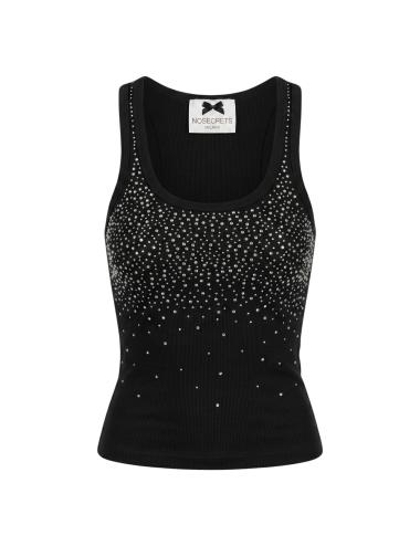 Nosecrets black tank top with rhinestones