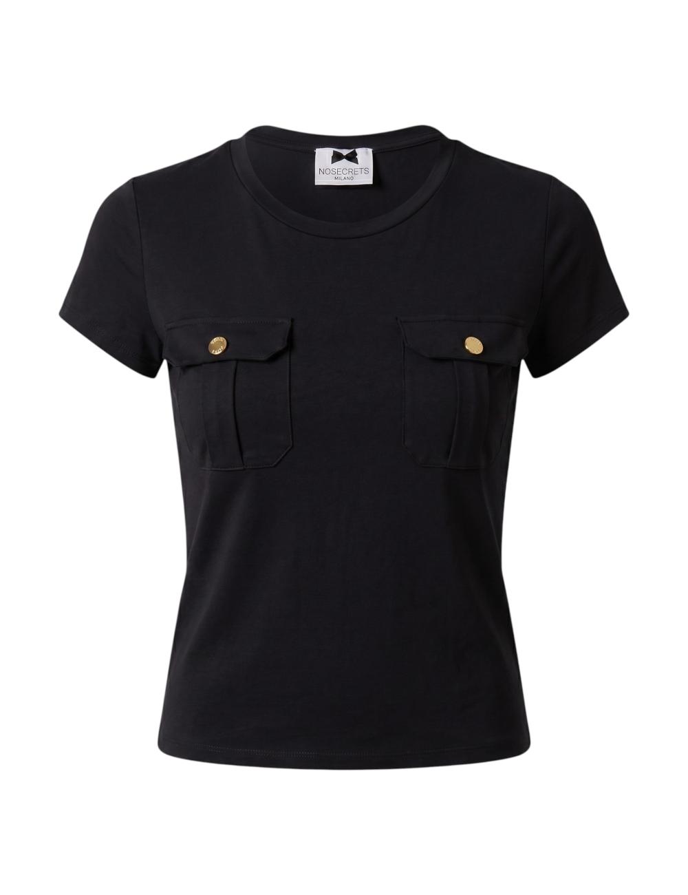 NoSecrets black t-shirt with pockets