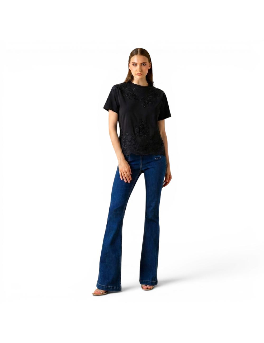 Nosecrets black t-shirt with lace