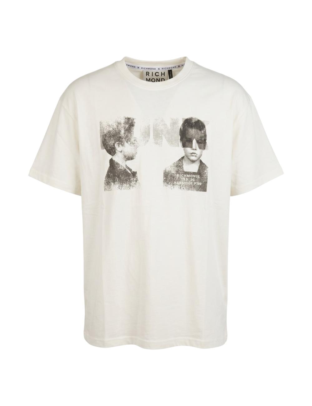 John Richmond t-shirt bianca stampa punk