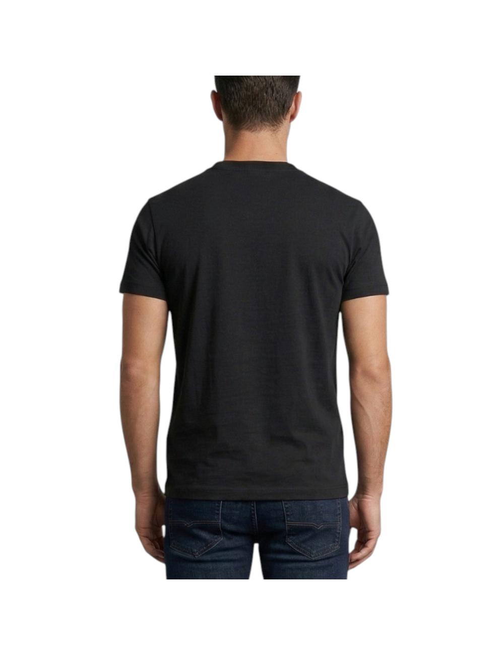 John Richmond Men's Black T-shirt with Embossed Logo