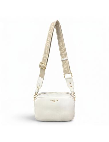 Gaelle Paris mini borsa bianca tracolla tessuto