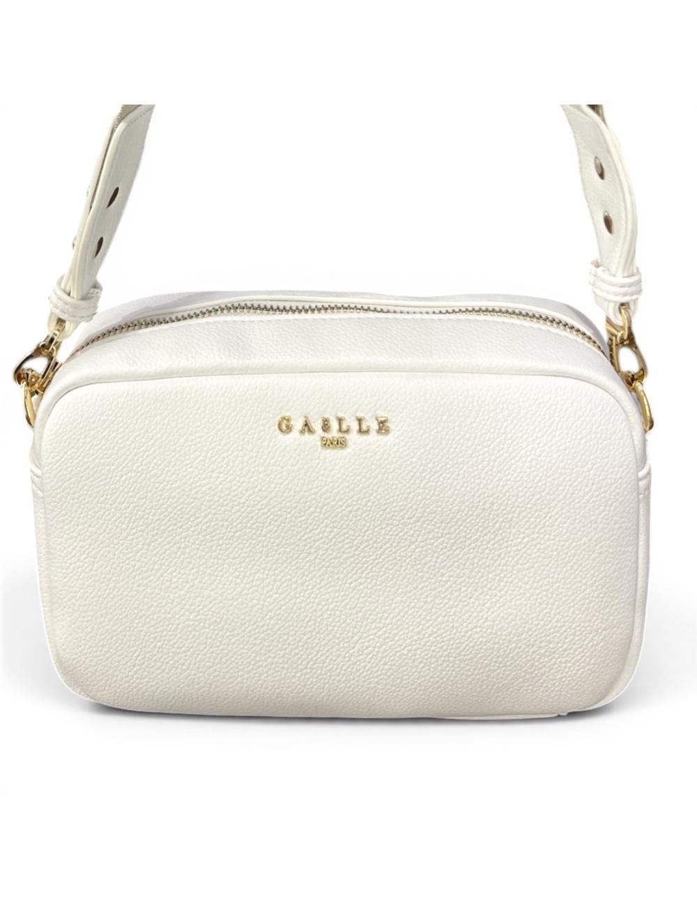 Gaelle Paris mini borsa bianca tracolla tessuto