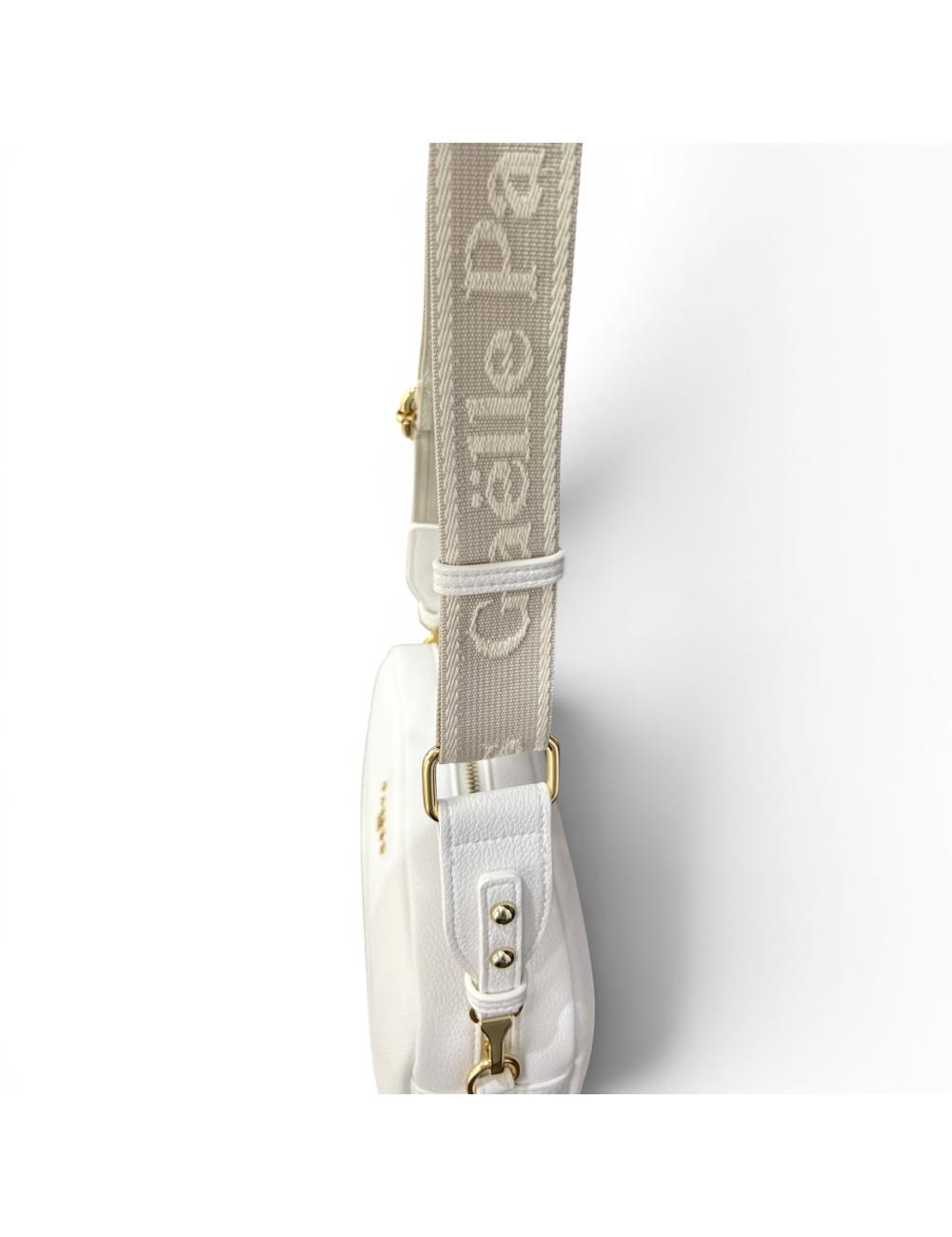 Gaelle Paris mini borsa bianca tracolla tessuto
