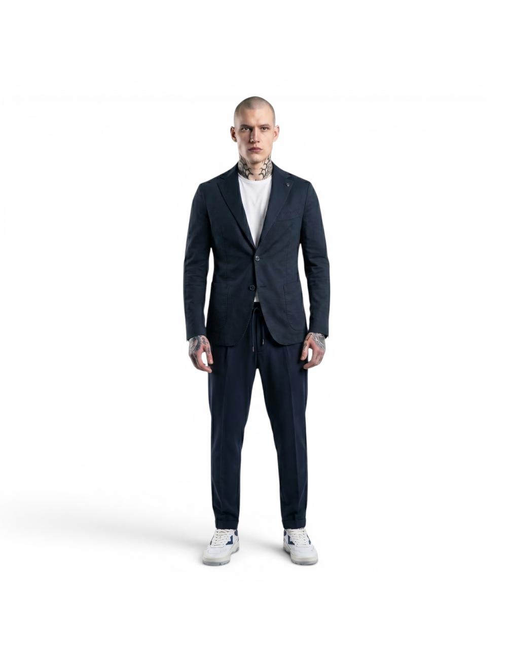 Outfit abito blu monopetto