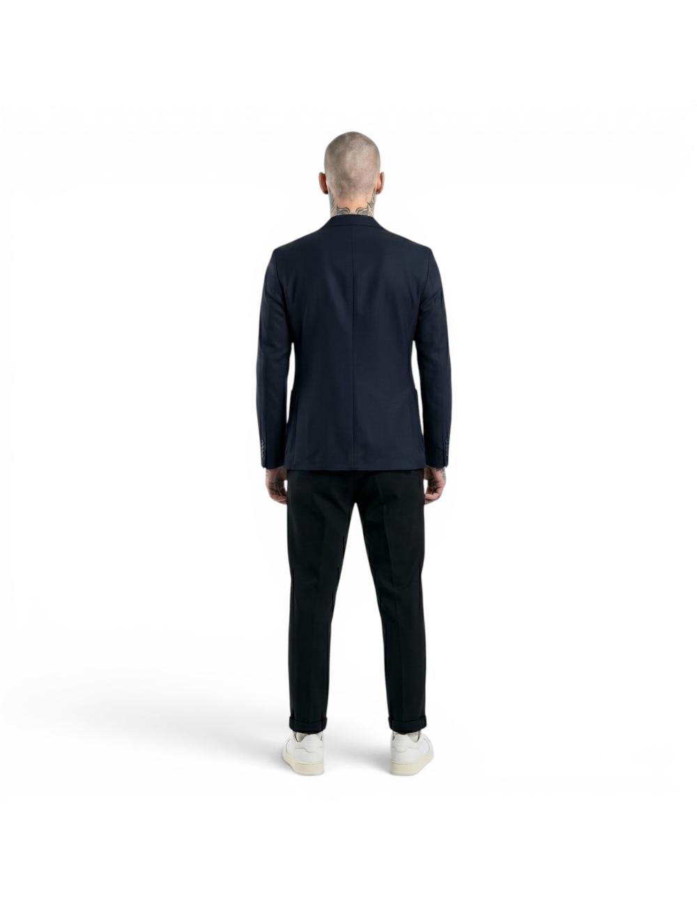 Outfit abito blu monopetto
