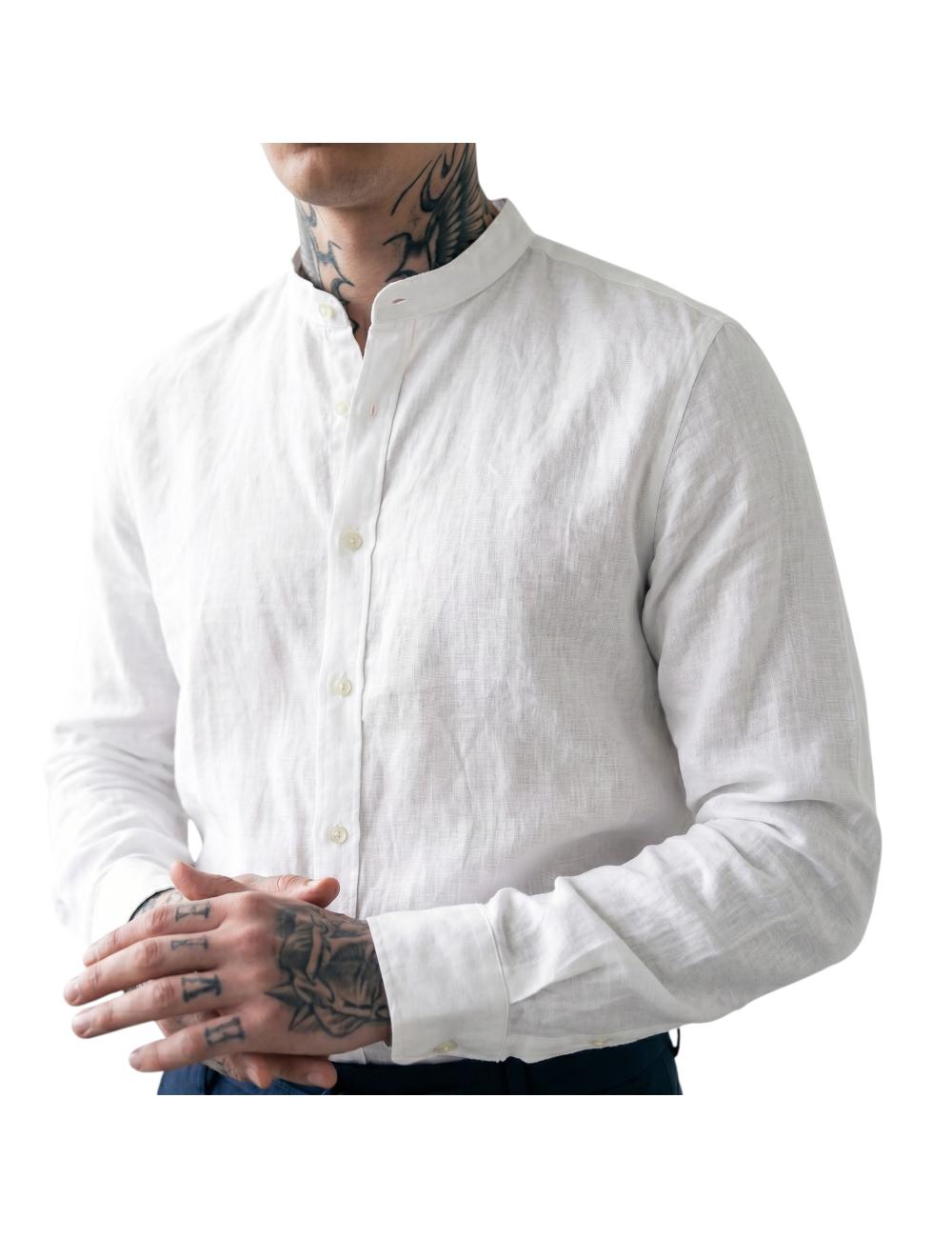 White linen shirt outfit...