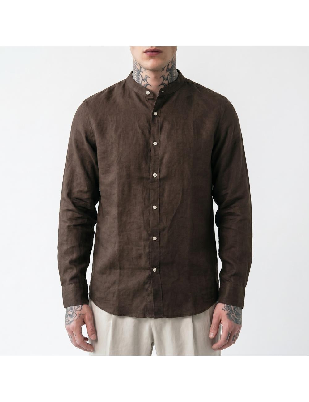 Outfit camicia lino marrone...