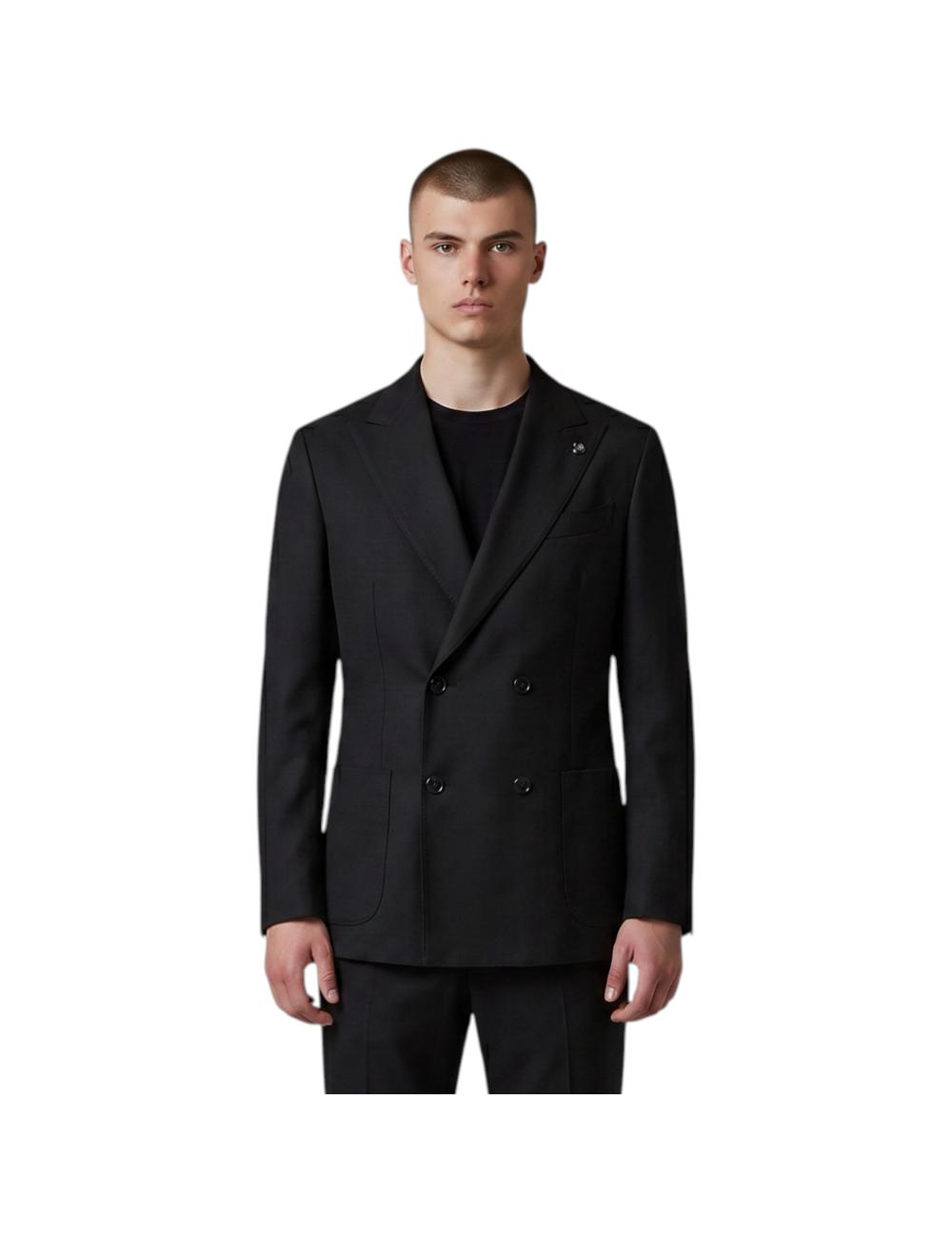 Outfit blazer nero doppiopetto