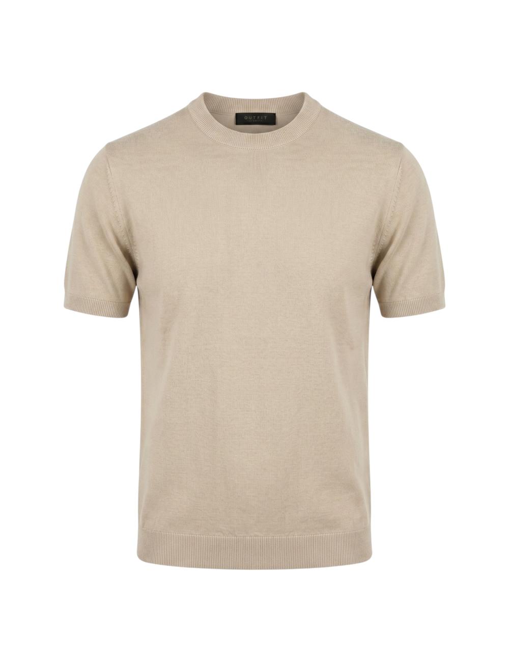 Beige thread short-sleeved...