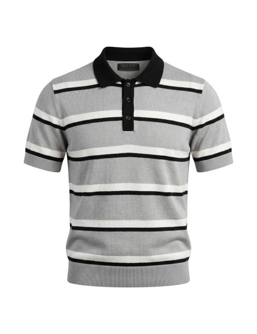 Outfit polo a righe maniche...