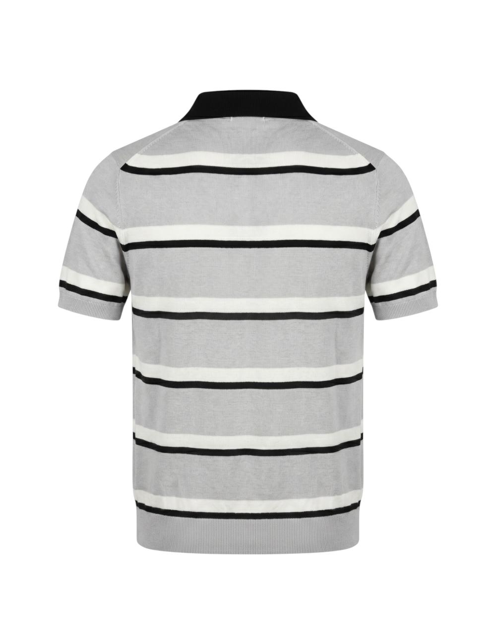 Striped short-sleeved yarn...