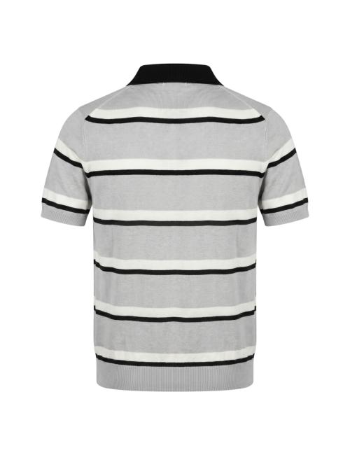Outfit polo a righe maniche...